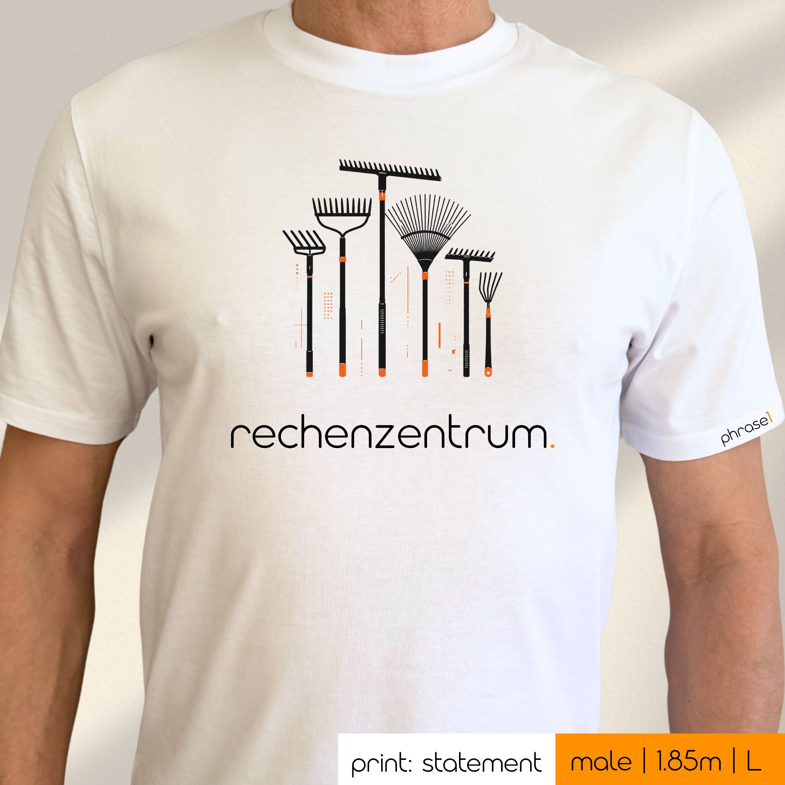 Premium T-Shirt mit Spruch "rechenzentrum." und Visual Rechen